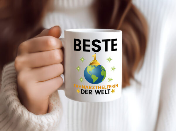 Welt Beste Zahnarzthelferin | Zahnmedizin - Tasse Weiss - Kaffeetasse / Geschenk / Familie