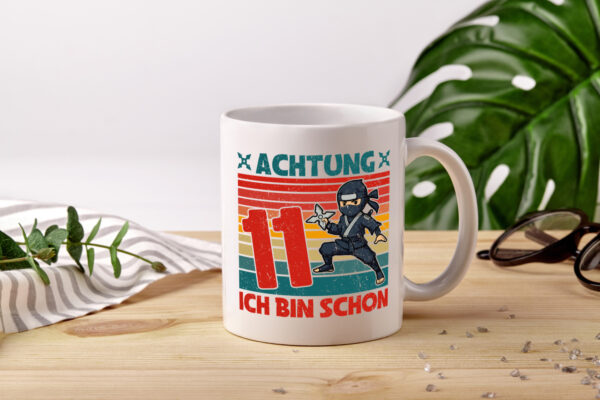 11. Geburtstag | 11 Jahre | Ninja | Kindergeburtstag - Tasse Weiss - Kaffeetasse / Geschenk / Familie