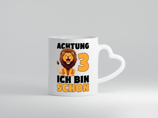 3. Geburtstag | 3 Jahre | Löwe - Herzhenkel Tasse - Kaffeetasse / Geschenk / Familie