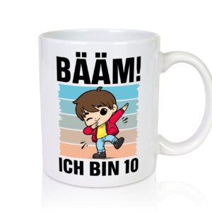 10. Geburtstag | Ich bin 10 | 10 Jahre | Bäääm Dabbing Kind - Tasse Weiss - Kaffeetasse / Geschenk / Familie