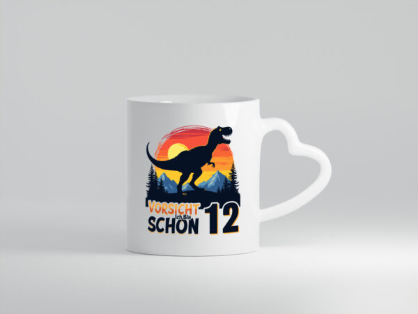 11. Geburtstag | 11 Jahre | Dinosaurier v2 - Herzhenkel Tasse - Kaffeetasse / Geschenk / Familie