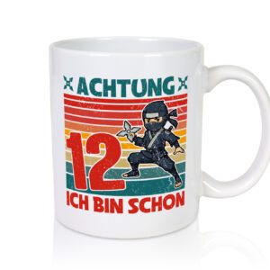 12. Geburtstag | 12 Jahre | Ninja | Kindergeburtstag - Tasse Weiss - Kaffeetasse / Geschenk / Familie