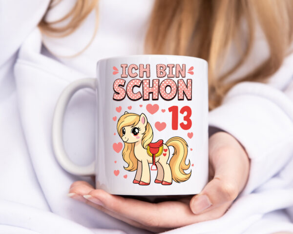 13. Geburtstag | 13 Jahre | Mädchen | Reiten | Pony - Tasse Weiss - Kaffeetasse / Geschenk / Familie