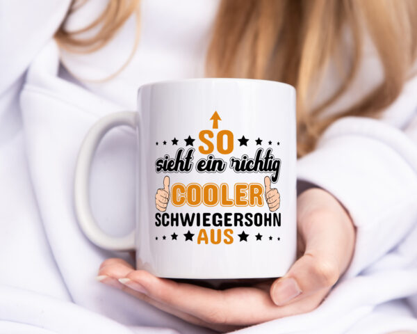 Cooler Schwiegersohn | Spruch | Schwiegereltern Humor - Tasse Weiss - Kaffeetasse / Geschenk / Familie