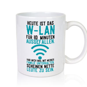 10 Minuten W-Lan Ausfall | Nerd | Computer | PC | Gamer - Tasse Weiss - Kaffeetasse / Geschenk / Familie