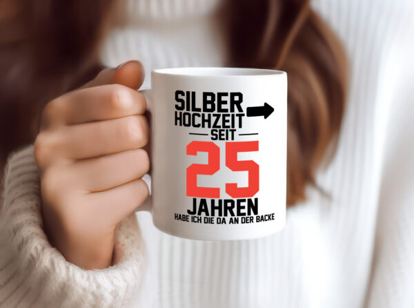 25. Hochzeitstag | Ehemann | Silberhochzeit - Tasse Weiss - Kaffeetasse / Geschenk / Familie