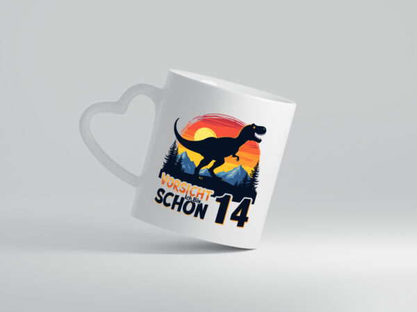 12. Geburtstag | 12 Jahre | Dinosaurier v2 - Herzhenkel Tasse - Kaffeetasse / Geschenk / Familie