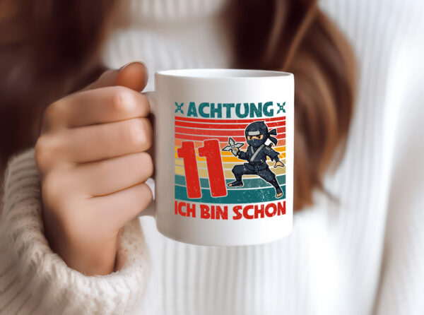 11. Geburtstag | 11 Jahre | Ninja | Kindergeburtstag - Tasse Weiss - Kaffeetasse / Geschenk / Familie