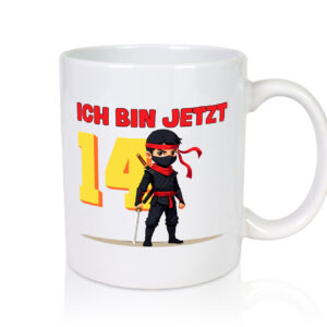 14. Geburtstag | 14 Jahre | Ninja | Kinder - Tasse Weiss - Kaffeetasse / Geschenk / Familie