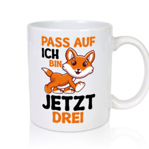 3. Geburtstag | Pass auf ich bin 3 | 3 Jähriger - Tasse Weiss - Kaffeetasse / Geschenk / Familie