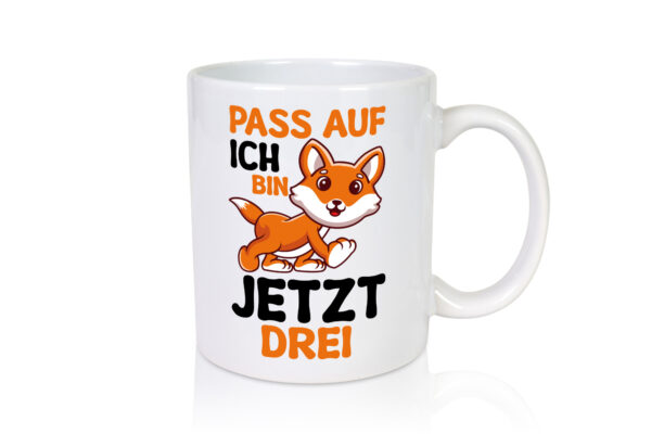 3. Geburtstag | Pass auf ich bin 3 | 3 Jähriger - Tasse Weiss - Kaffeetasse / Geschenk / Familie