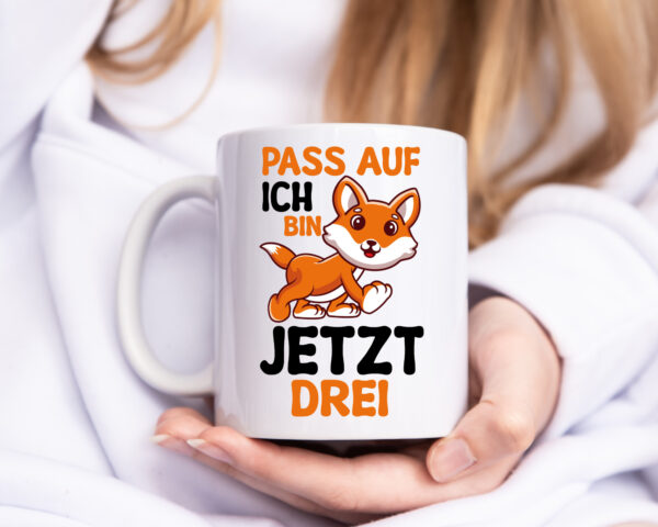 3. Geburtstag | Pass auf ich bin 3 | 3 Jähriger - Tasse Weiss - Kaffeetasse / Geschenk / Familie