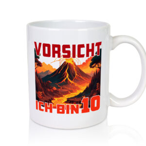 10. Geburtstag | 10 Jahre | Vulkanausbruch | Vulkan - Tasse Weiss - Kaffeetasse / Geschenk / Familie