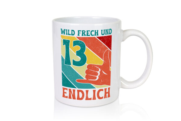 13. Geburtstag | 13 Jahre | Wild und Frech - Tasse Weiss - Kaffeetasse / Geschenk / Familie