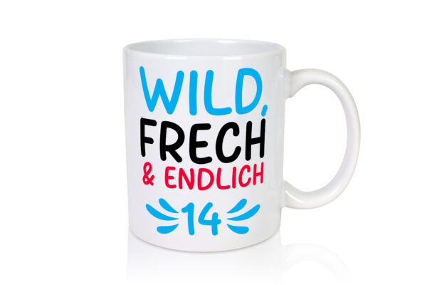 14. Geburtstag | 14 Jahre | Wild & Frech - Tasse Weiss - Kaffeetasse / Geschenk / Familie