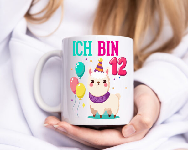 12. Geburtstag | 12 Jahre | Lama | Alpaka - Tasse Weiss - Kaffeetasse / Geschenk / Familie