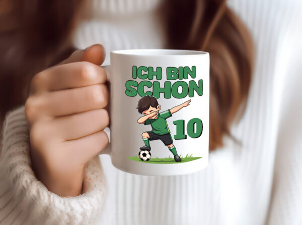 10. Geburtstag | 10 Jahre | Fußballer - Tasse Weiss - Kaffeetasse / Geschenk / Familie