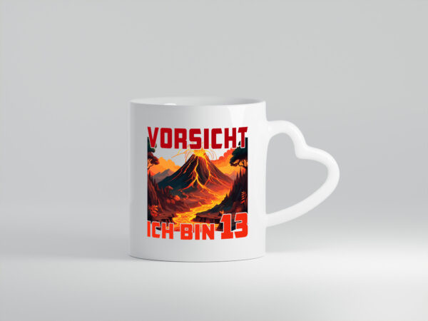 13. Geburtstag | 13 Jahre | Vulkanausbruch | Vulkan - Herzhenkel Tasse - Kaffeetasse / Geschenk / Familie