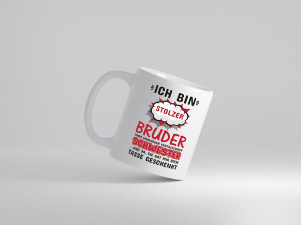 Stolzer Bruder | fantastische Schwester | Geschwister - Tasse Weiss - Kaffeetasse / Geschenk / Familie