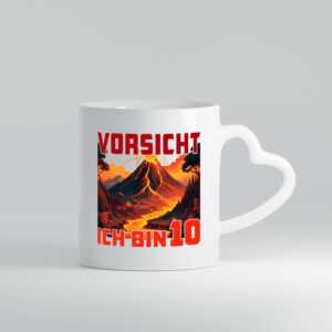 10. Geburtstag | 10 Jahre | Vulkanausbruch | Vulkan - Herzhenkel Tasse - Kaffeetasse / Geschenk / Familie