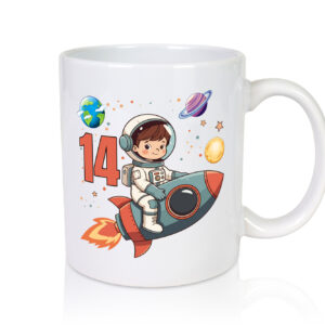 14. Geburtstag | 14 Jahre | Astronaut | Weltraum - Tasse Weiss - Kaffeetasse / Geschenk / Familie