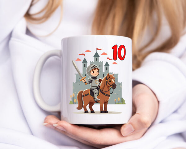 10. Geburtstag | 10 Jahre | Ritter | Junge | Schloss - Tasse Weiss - Kaffeetasse / Geschenk / Familie