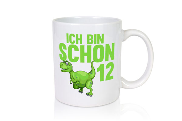 12. Geburtstag | 12 Jahre | Dino | Dinosaurier - Tasse Weiss - Kaffeetasse / Geschenk / Familie