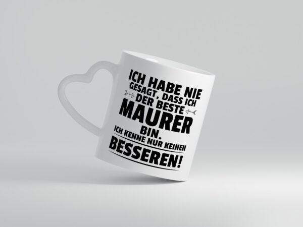 Der Beste Maurer | Bau | Handwerker - Herzhenkel Tasse - Kaffeetasse / Geschenk / Familie