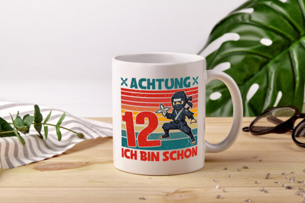 12. Geburtstag | 12 Jahre | Ninja | Kindergeburtstag - Tasse Weiss - Kaffeetasse / Geschenk / Familie