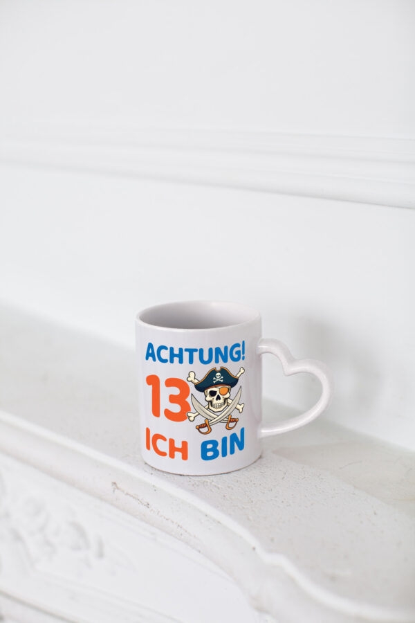 13. Geburtstag | 13 Jahre | Pirat - Herzhenkel Tasse - Kaffeetasse / Geschenk / Familie