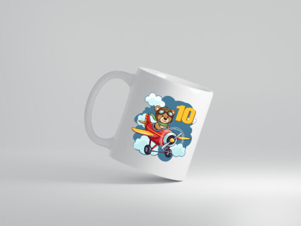 10. Geburtstag | 10 Jahre | Kinder Pilot | Flugzeug - Tasse Weiss - Kaffeetasse / Geschenk / Familie