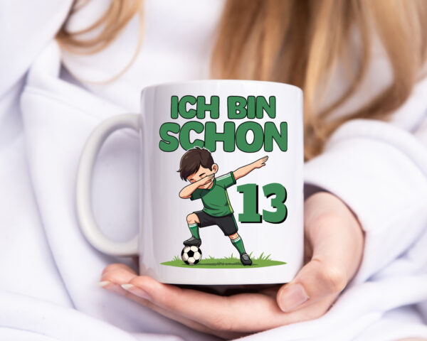 13. Geburtstag | 13 Jahre | Fußballer - Tasse Weiss - Kaffeetasse / Geschenk / Familie