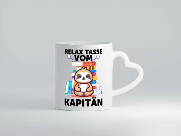 Relax Tasse: Kapitän | Schiffskapitän | Schiff - Herzhenkel Tasse - Kaffeetasse / Geschenk / Familie