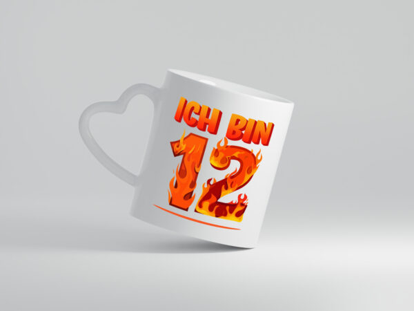 12. Geburtstag | 12 Jahre | Drache - Herzhenkel Tasse - Kaffeetasse / Geschenk / Familie