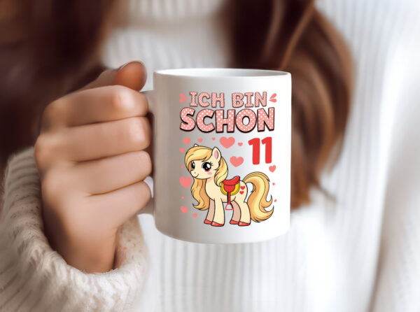 11. Geburtstag | 11 Jahre | Mädchen | Reiten | Pony - Tasse Weiss - Kaffeetasse / Geschenk / Familie