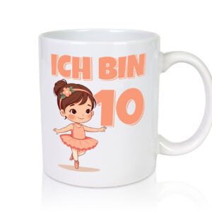 10 Geburtstag | 10 Jahre | Ballerina | Mädchen | Ballet - Tasse Weiss - Kaffeetasse / Geschenk / Familie