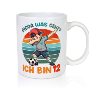 12. Geburtstag | 12 Jahre | digga ich bin 12 | Dabbing - Tasse Weiss - Kaffeetasse / Geschenk / Familie