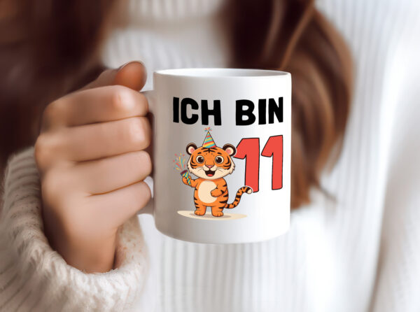 11. Geburtstag | 11 Jahre | Tiger | Geburtstag - Tasse Weiss - Kaffeetasse / Geschenk / Familie