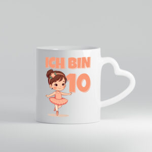 10 Geburtstag | 10 Jahre | Ballerina | Mädchen | Ballet - Herzhenkel Tasse - Kaffeetasse / Geschenk / Familie