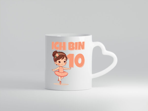 10 Geburtstag | 10 Jahre | Ballerina | Mädchen | Ballet - Herzhenkel Tasse - Kaffeetasse / Geschenk / Familie