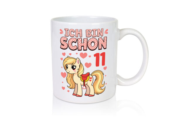 11. Geburtstag | 11 Jahre | Mädchen | Reiten | Pony - Tasse Weiss - Kaffeetasse / Geschenk / Familie