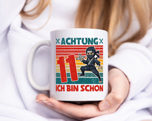 11. Geburtstag | 11 Jahre | Ninja | Kindergeburtstag - Tasse Weiss - Kaffeetasse / Geschenk / Familie