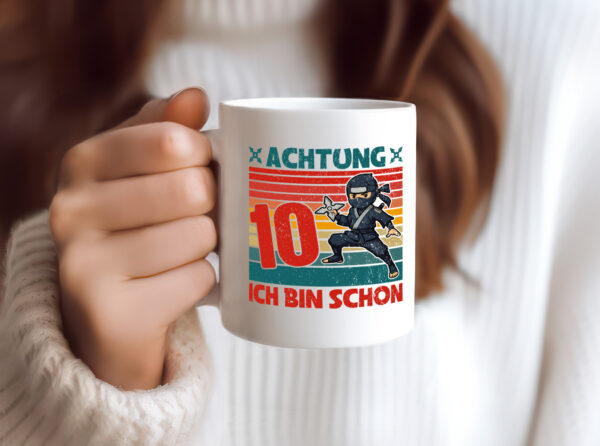 10. Geburtstag | 10 Jahre | Ninja | Kindergeburtstag - Tasse Weiss - Kaffeetasse / Geschenk / Familie