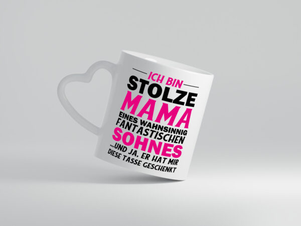 Stolze Mama - Herzhenkel Tasse - Kaffeetasse / Geschenk / Familie