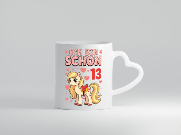 13. Geburtstag | 13 Jahre | Mädchen | Reiten | Pony - Herzhenkel Tasse - Kaffeetasse / Geschenk / Familie