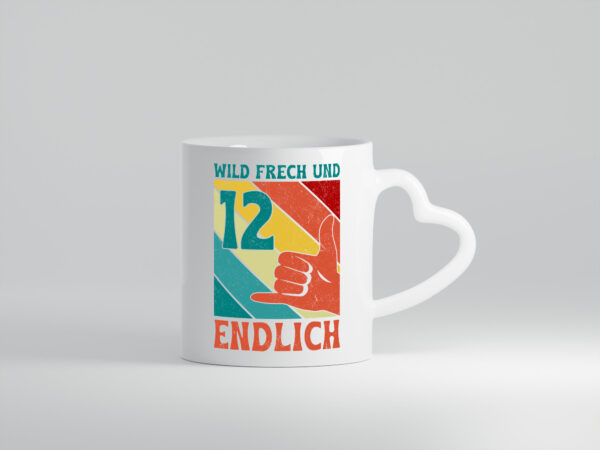 12. Geburtstag | 12 Jahre | Wild und Frech - Herzhenkel Tasse - Kaffeetasse / Geschenk / Familie