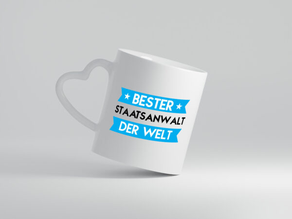 Bester Staatsanwalt | Anwalt | Jurist - Herzhenkel Tasse - Kaffeetasse / Geschenk / Familie