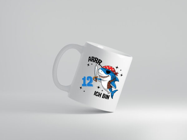 12. Geburtstag | 12 Jahre Arr Pirat | Hai | Piraten - Tasse Weiss - Kaffeetasse / Geschenk / Familie