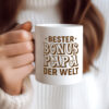 Bester Bonus Papa der Welt | Vatertag | Bester Papa - Tasse Weiss - Kaffeetasse / Geschenk / Familie