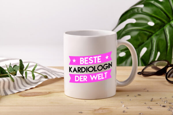 Beste Kardiologin | Kardiologie - Tasse Weiss - Kaffeetasse / Geschenk / Familie
